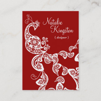 Tarjeta De Visita Pavo real floral elegante elegante de Boho Paisley