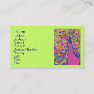 Tarjeta De Visita Pavo real Pop