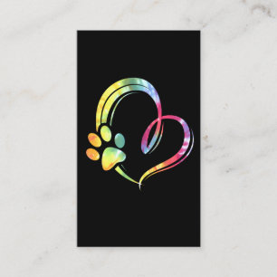 Tarjeta De Visita Paw acuarela y adorno del perro de diseño cardía