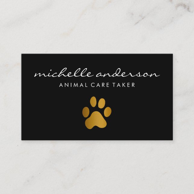 Tarjeta De Visita Paw de animales/sitio de perros (Anverso)