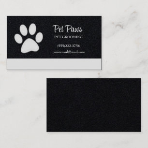 Tarjeta De Visita Paw de perro blanco en el servicio de Grooming de 