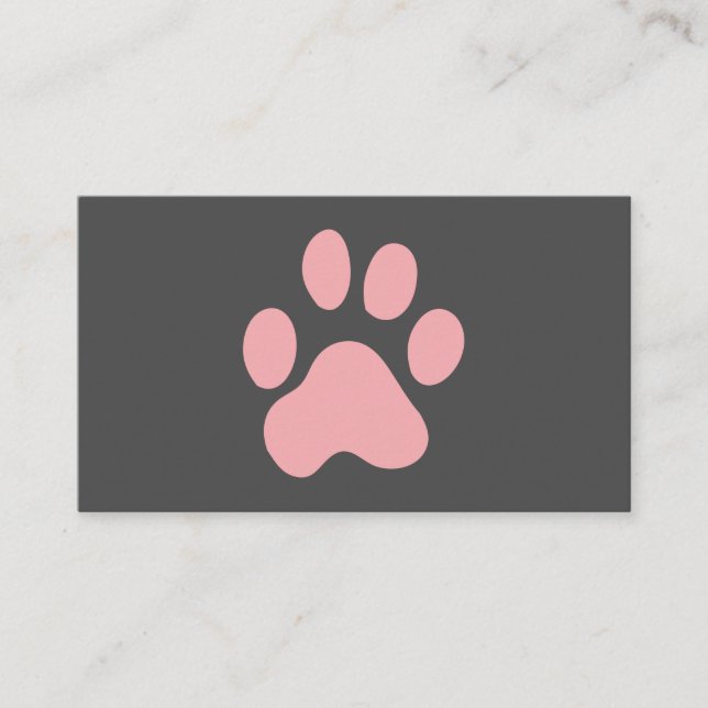 Tarjeta De Visita Paw de perro (rosa) (Anverso)