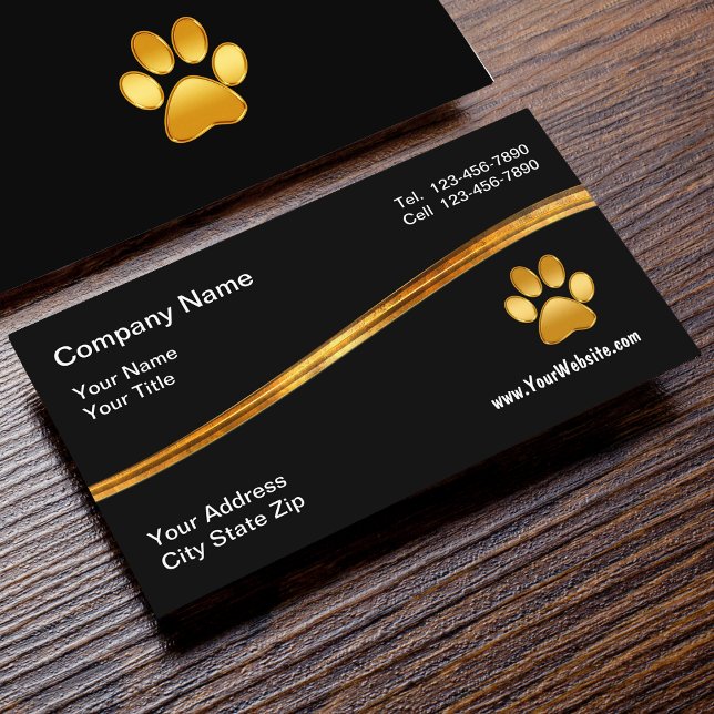 Tarjeta De Visita Paw Mascota Gold de Classy (Subido por el creador)