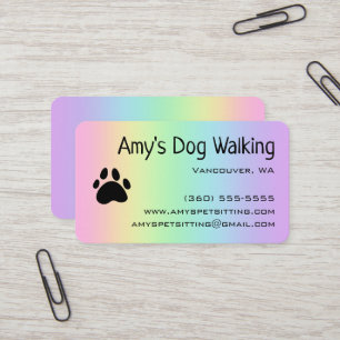 Tarjeta De Visita Paw Pastel Rainbow Business Cards