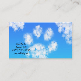 Tarjeta De Visita Paw Print Cloud en Blue Sky Mascota Sitker Perro W