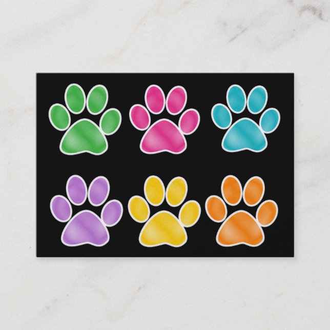 Tarjeta De Visita Paw Print por SRF (Anverso)