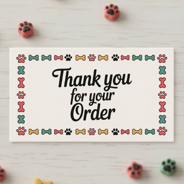 Tarjeta De Visita Paw Print Small Business Thank You Business Card (Subido por el creador)