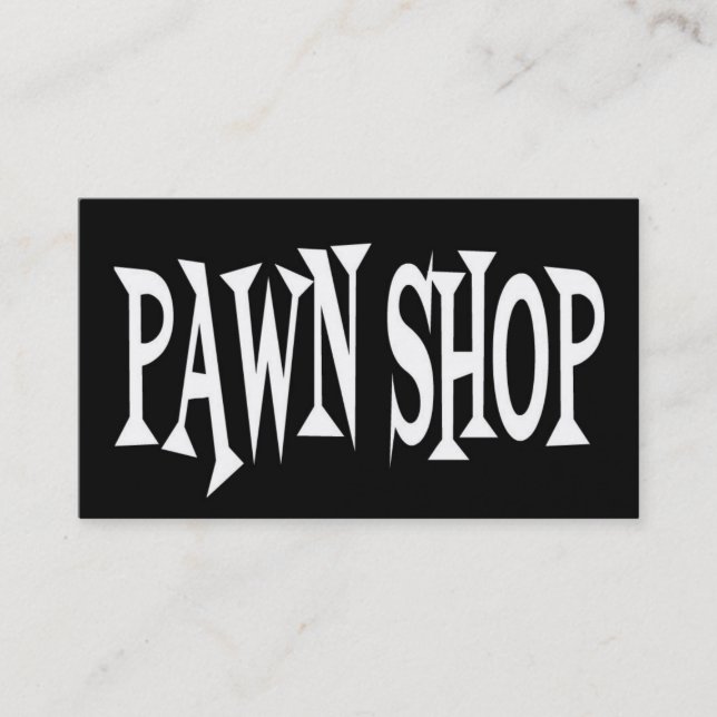 Tarjeta De Visita Pawn Shop Black and White Business Card (Anverso)