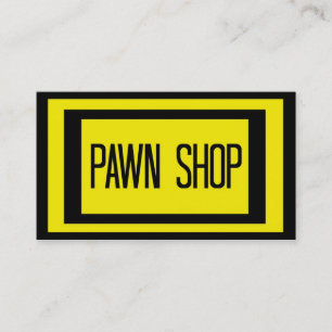 Tarjeta De Visita Pawn Shop Black and Yellow Business Card