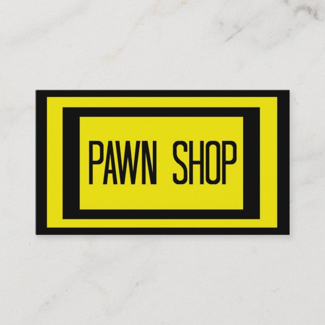 Tarjeta De Visita Pawn Shop Black and Yellow Business Card (Anverso)