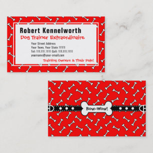 Tarjeta De Visita Paws and Bones Funny Design para los amantes del p