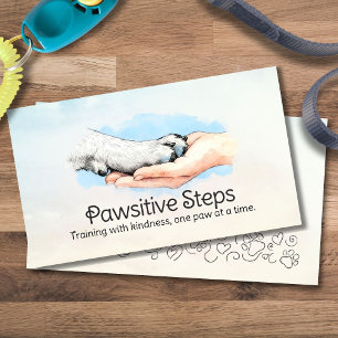 Tarjeta De Visita Paws in Hand - Entrenador de perros - Acuarela