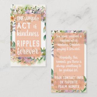 Tarjeta De Visita Pay it Forward Random Act Kindness Soft Wildflower