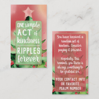 Tarjeta De Visita Pay it Forward Random Act of Kindness Christmas