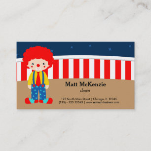 Tarjeta De Visita Payaso Circus