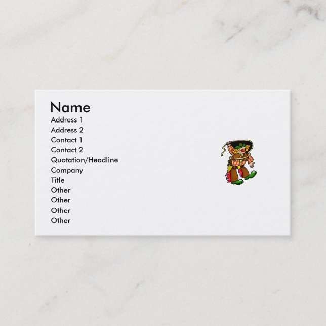 Tarjeta De Visita Payaso del rodeo (Anverso)