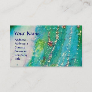 TARJETA DE VISITA PAYASO EN AZUL / CHISPAS ABSTRACTAS DE ORO TEAL