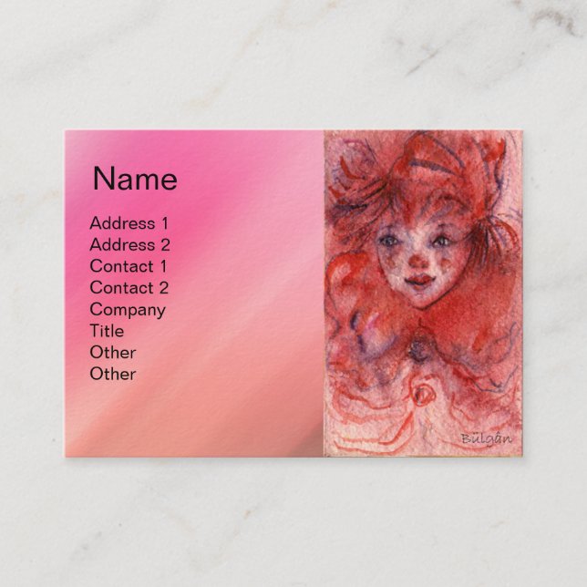 TARJETA DE VISITA PAYASO ROJO PEQUEÑO (Anverso)