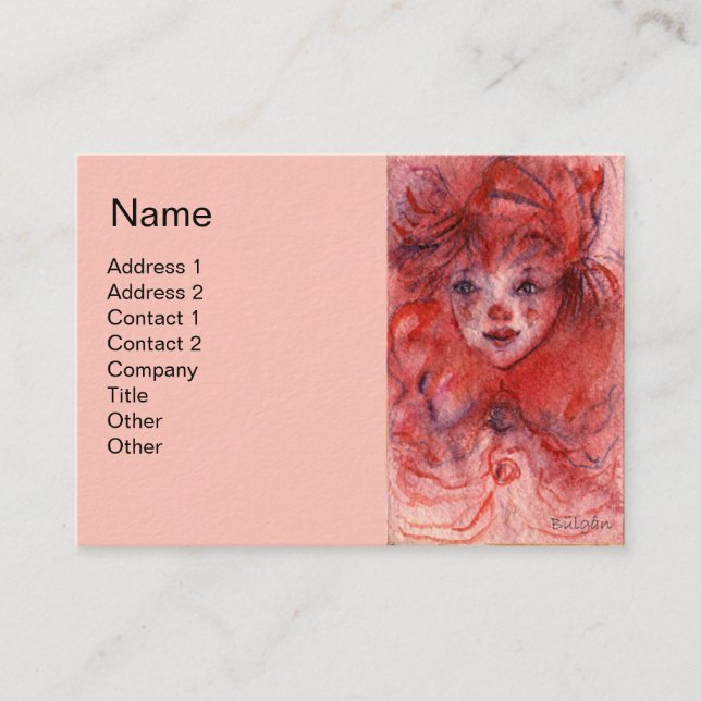 TARJETA DE VISITA PAYASO ROJO PEQUEÑO (Anverso)