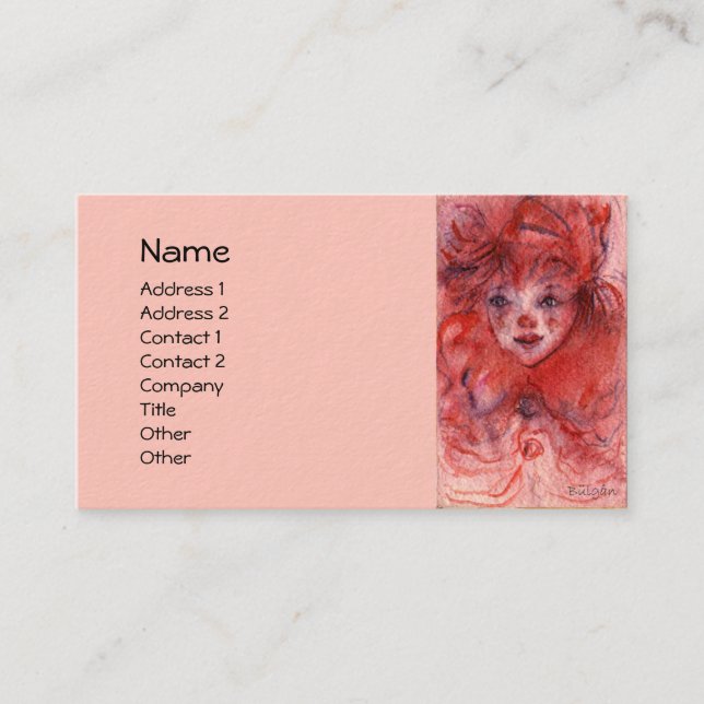 TARJETA DE VISITA PAYASO ROJO PEQUEÑO (Anverso)