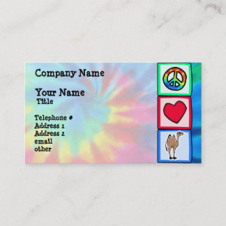 Tarjeta De Visita Paz, amor, camellos