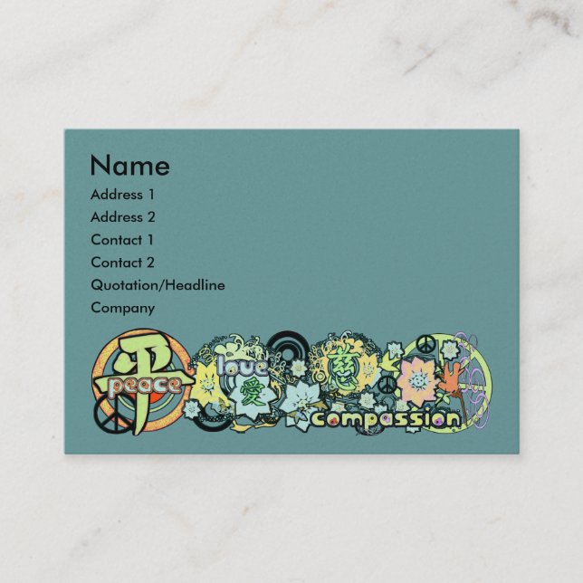 Tarjeta De Visita Paz Amor Compasión (Anverso)