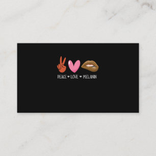 Tarjeta De Visita Paz Amor Melanin Las Mujeres Negras Orgullo Afro-A