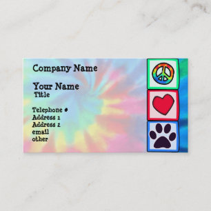 Tarjeta De Visita Paz, amor, perro; Pawprint