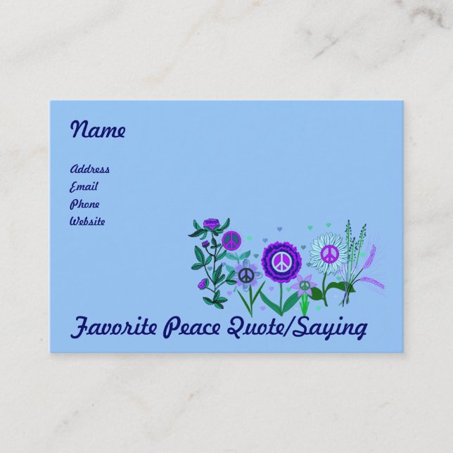 Tarjeta De Visita Paz cada vez mayor (Anverso)