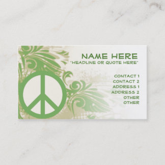 Tarjeta De Visita Paz en naturaleza