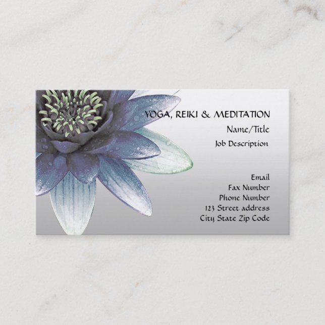 Tarjeta De Visita Paz l flor de Lotus azul hermosa (Anverso)