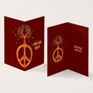 Tarjeta De Visita Paz para los Árboles - Corazón de poder de las flo