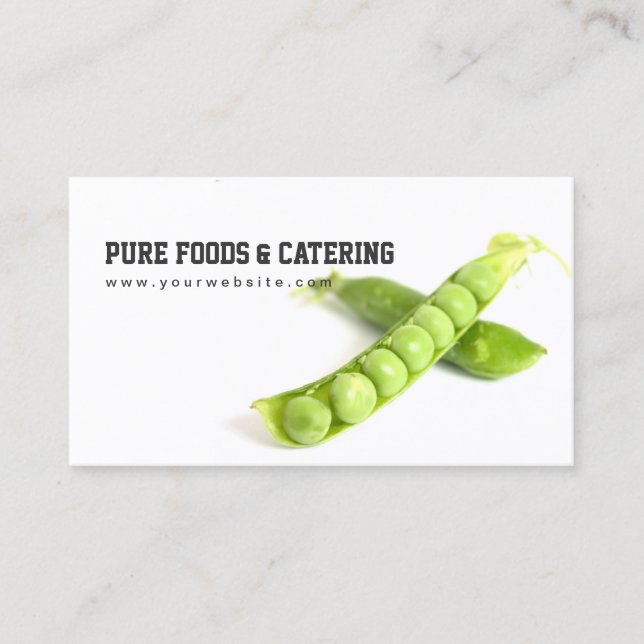 Tarjeta De Visita Pea Pod Pure Foods & Catering Vegan (Anverso)