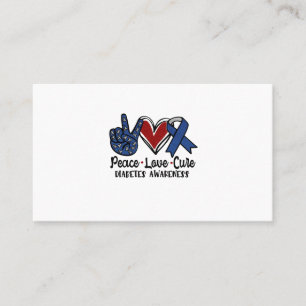 Tarjeta De Visita Peace Love Cure Diabetes Awareness