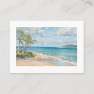 Tarjeta De Visita Peaceful Ocean Horizon Original Oil Style