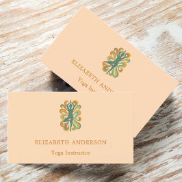 Tarjeta De Visita Peach apricot Yoga pose Instructor