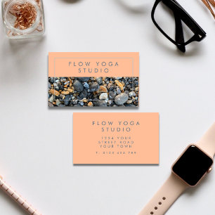Tarjeta De Visita Peach Blue Beach Rocks