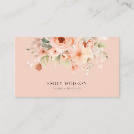 Tarjeta De Visita Peach Boho Floral