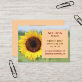 Tarjeta De Visita Peach Gardener Landscaper Florist Sunflower