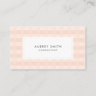 Tarjeta De Visita Peach Gingham Pattern Profesional