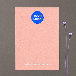 Tarjeta De Visita Peach Pink Add Logo Earl Necklace Combo Display