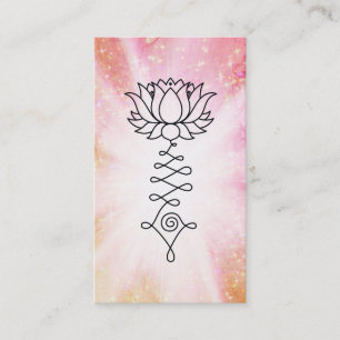 Tarjeta De Visita *~* Peach Pink Sparkles Lotus Reiki Energía Sanado