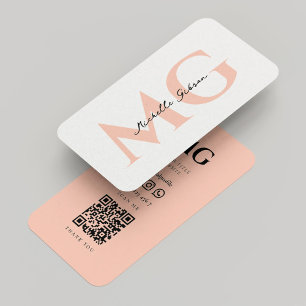 Tarjeta De Visita Peach Professional Mínimo Simple