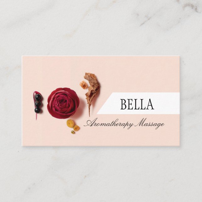 Tarjeta De Visita Peach puff Massage Business Card (Anverso)