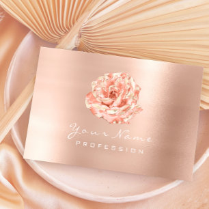 Tarjeta De Visita Peach Rosa Gold Blogger Stylist Beauty Studio lux