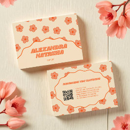 Tarjeta De Visita Peach Y2K Flower Handmade Ropa