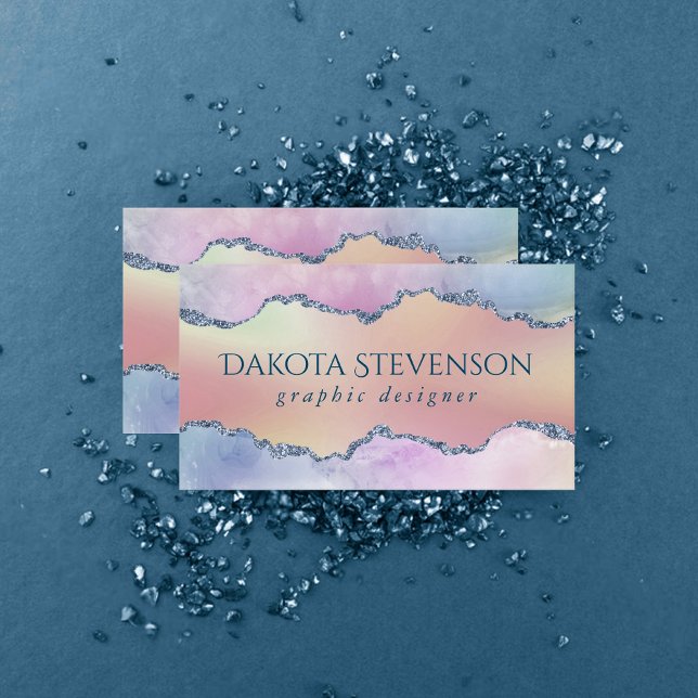 Tarjeta De Visita Peachy Agate | Bonito Suave Pastel Ombre Branding (Subido por el creador)
