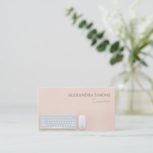 Tarjeta De Visita Peachy simple con teclado y ratón