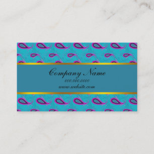 Tarjeta De Visita Peacock Blue Paisley