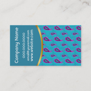 Tarjeta De Visita Peacock Blue Paisley
